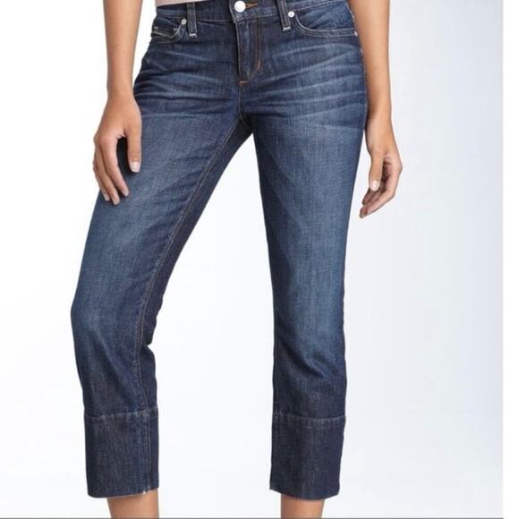 Joe’s Jeans The Socialite Kicker Dark Wash Mid Rise Cropped Jeans Size 30 - Picture 1 of 15